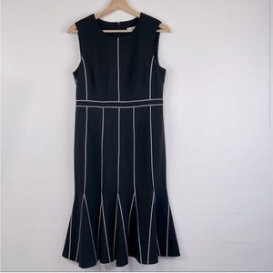 Calvin Klein Sheath Dress Contrast Stitch Size 8